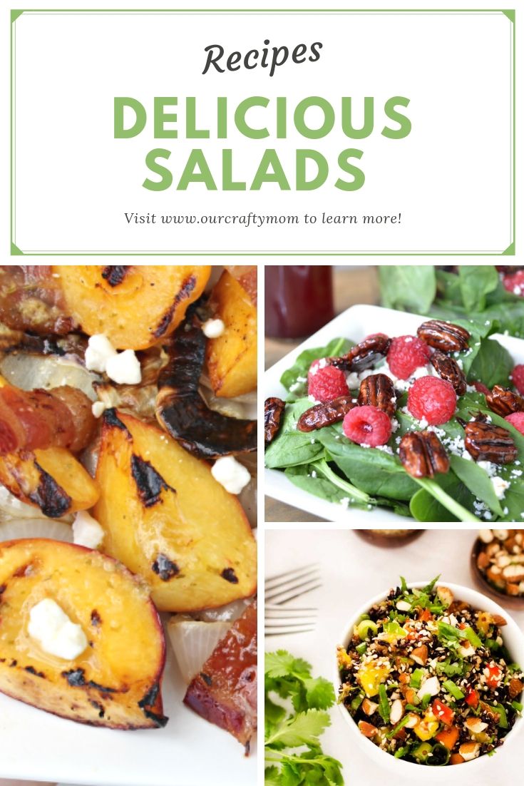 delicious salad recipes collage of three salads