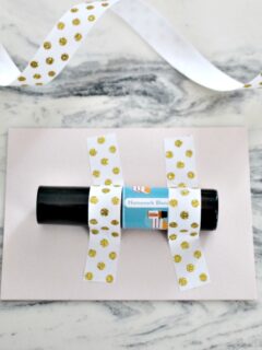 Essential Oil Teacher Gifts roller ball with gold polka dot washi tape