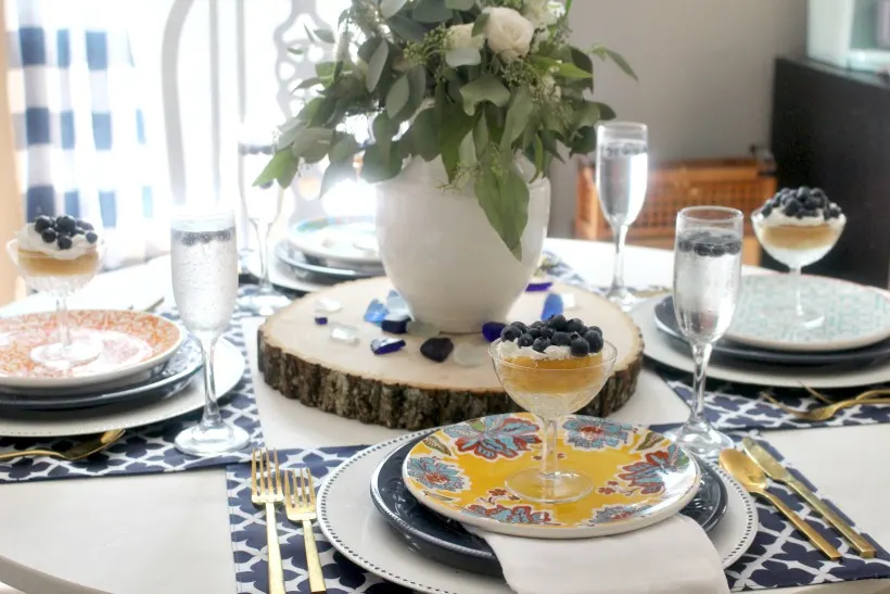 side view of summer tablescape