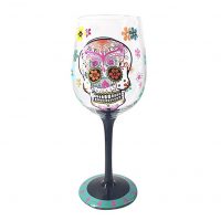 Hand Painted Large Wine Glass - Kedera Unique Gifts Ideas for Her, Him, Birthday, Christmas Day, Housewarming, Best Friends (Skull)