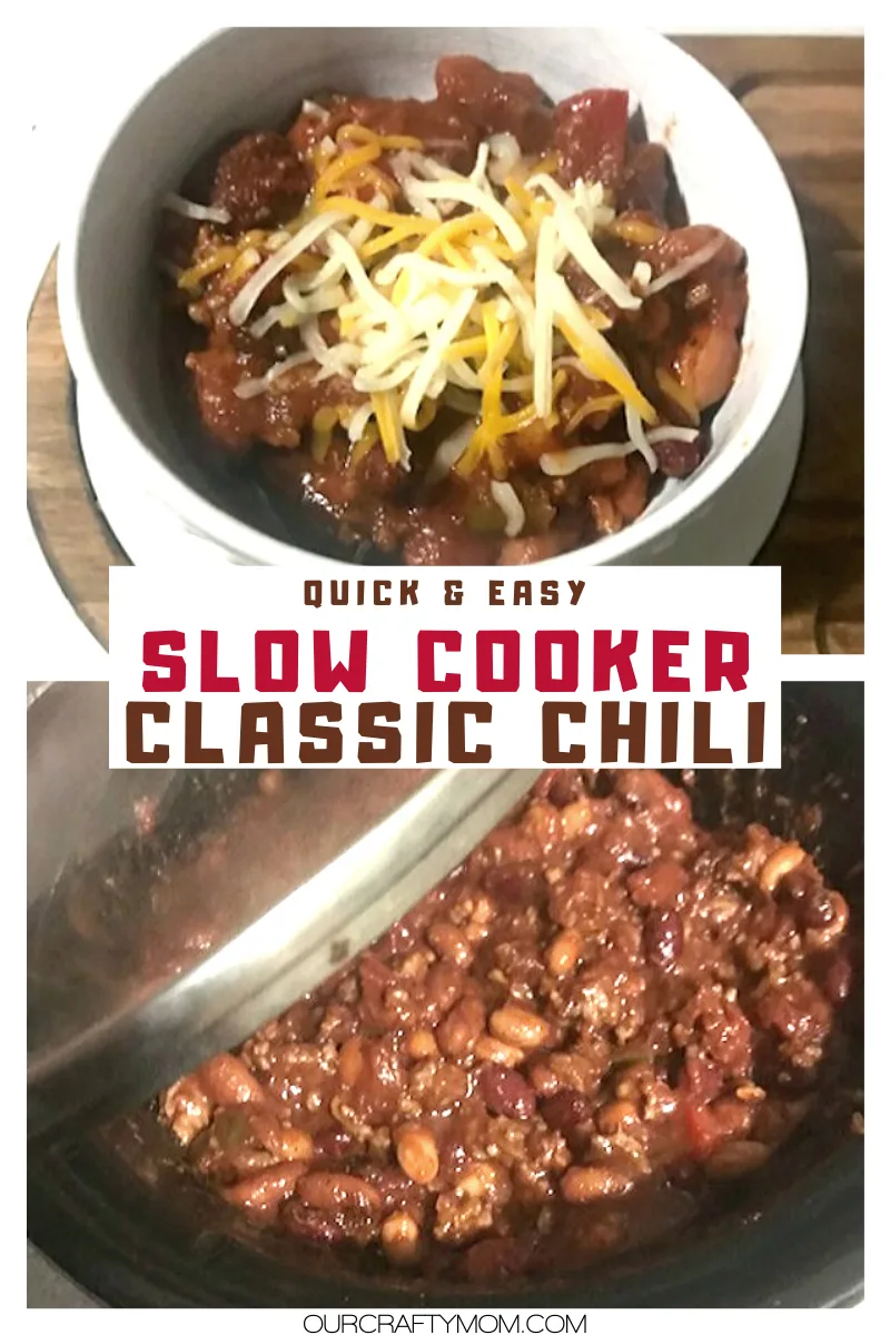 slow cooker classic chili and cheese
