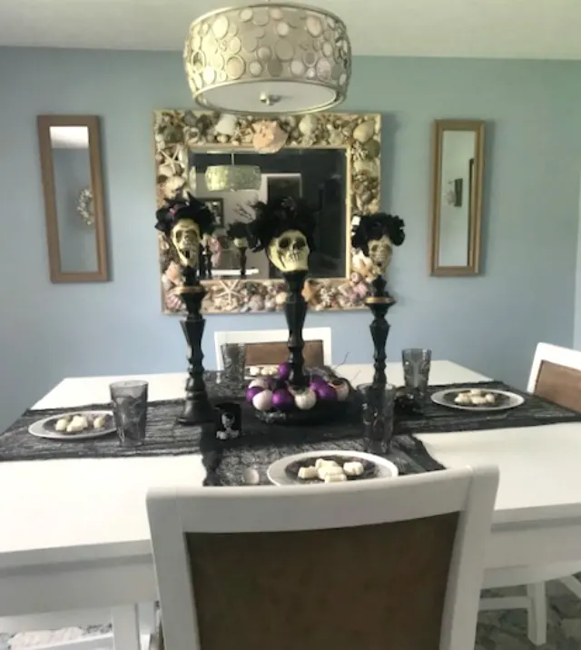 halloween tablescape with day of the dead theme