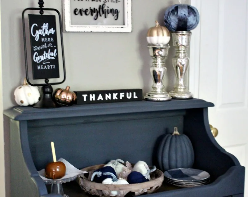 hutch makeover classic navy paint