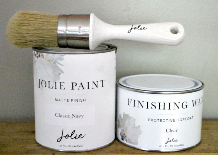 jolie paint with finishing wax and brush