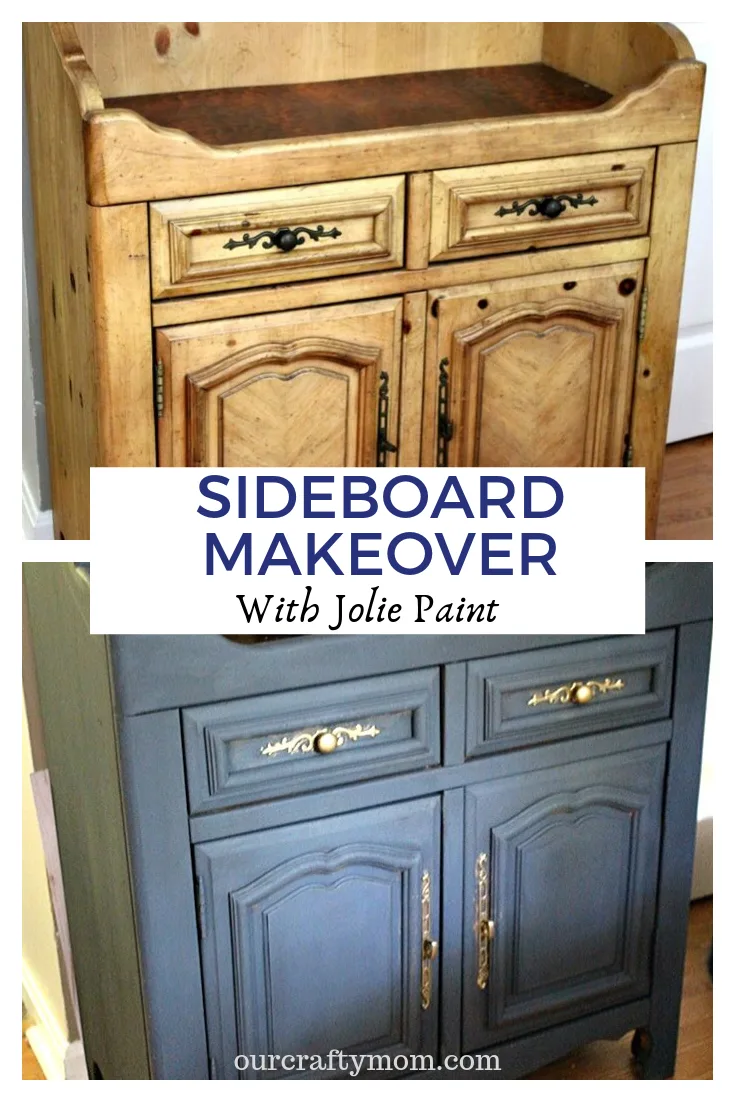 before and after sideboard buffet makeover in jolie classic navy paint