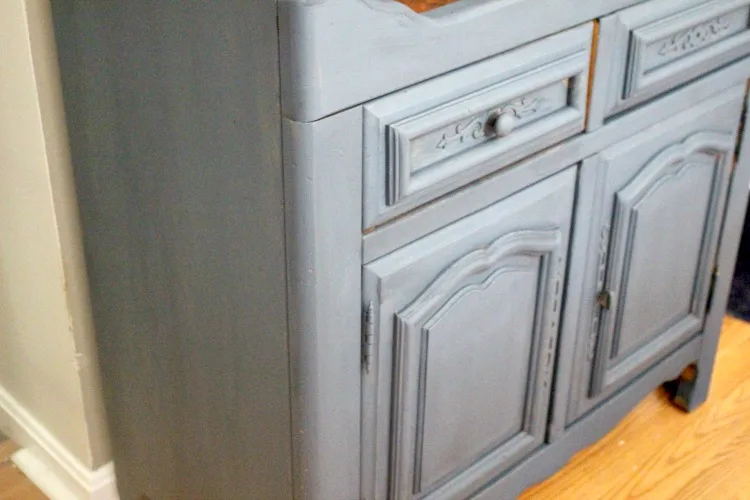 painted sideboard buffet after one coat