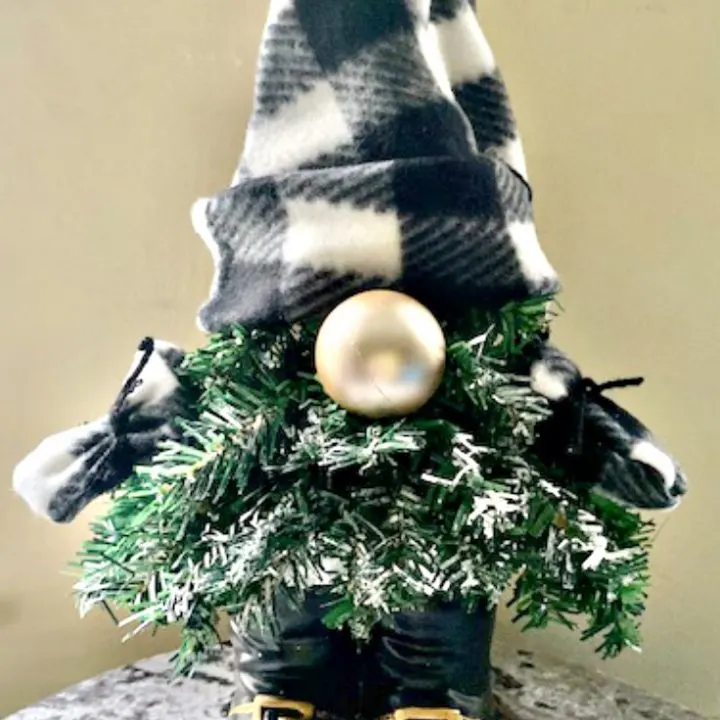 Christmas gnome on gray velvet