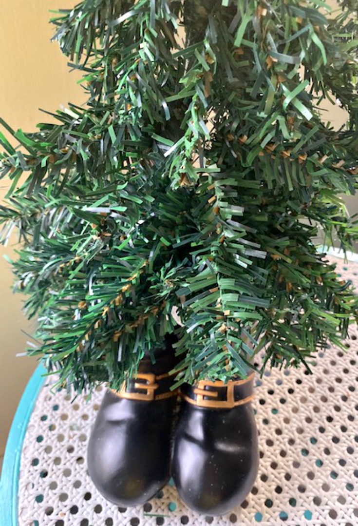 Christmas trees in santa boots