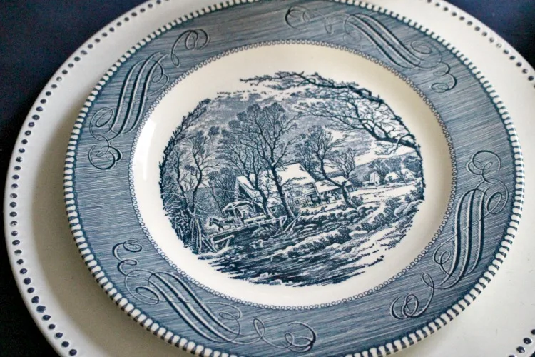 Currier & Ives thrift store dishes