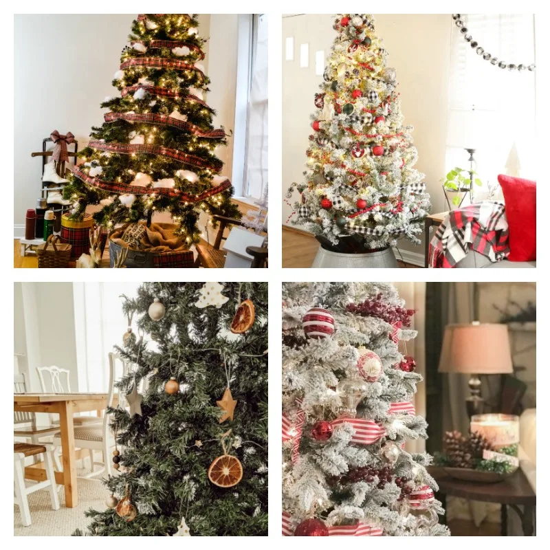 collage of 4 christmas trees