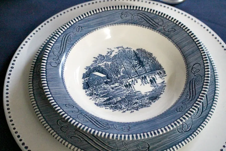 currier & ives place setting for tha