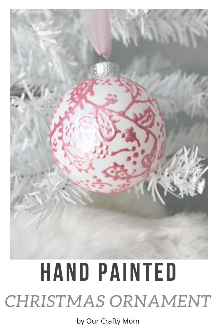 hand painted christmas ornament pin image