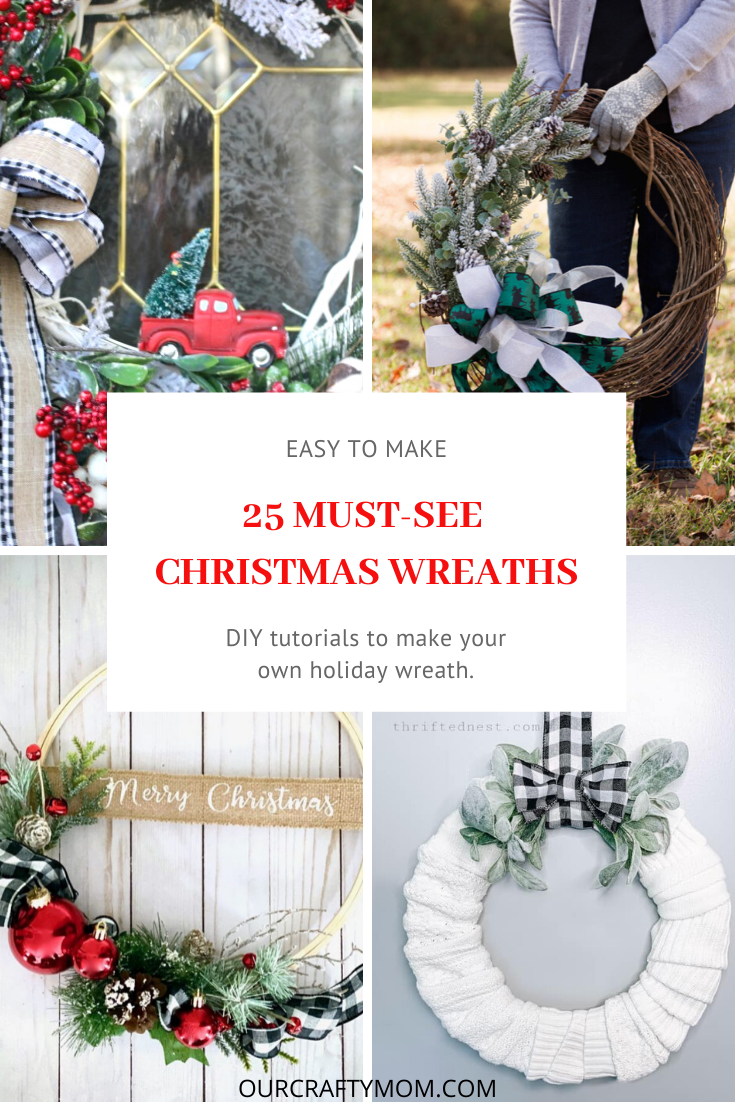 25 diy christmas wreaths pin collage