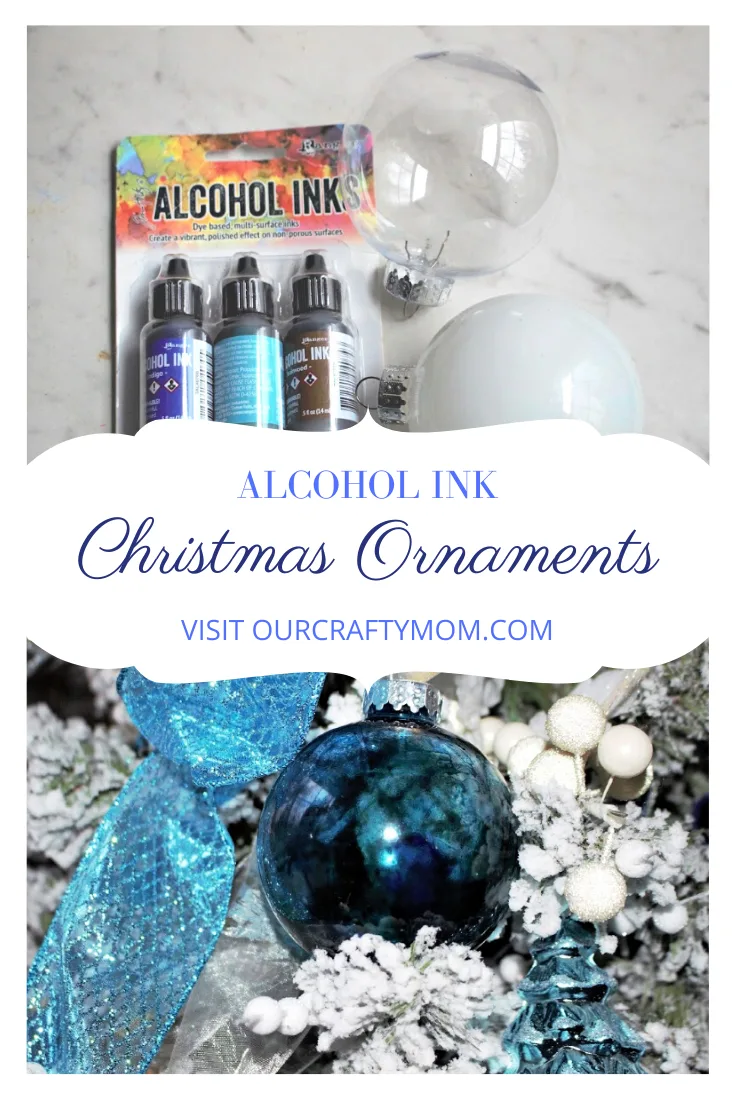 diy alcohol ink christmas ornaments