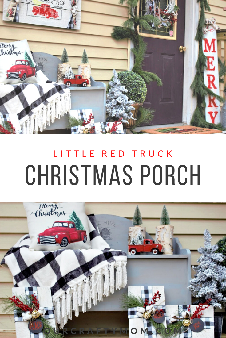 Little Red Truck Christmas Decor For Your Front Porch Our Crafty Mom
