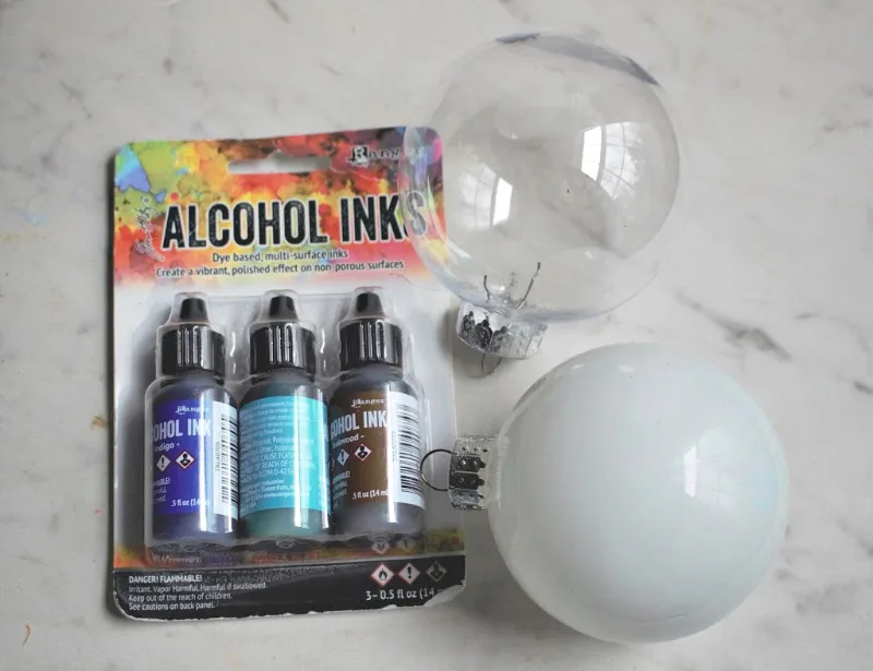 supplies for alcohol ink ornaments