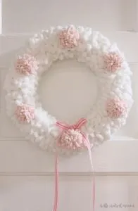 Yarn-and-Pom-Pom-Wreath-for-Valentines-Day