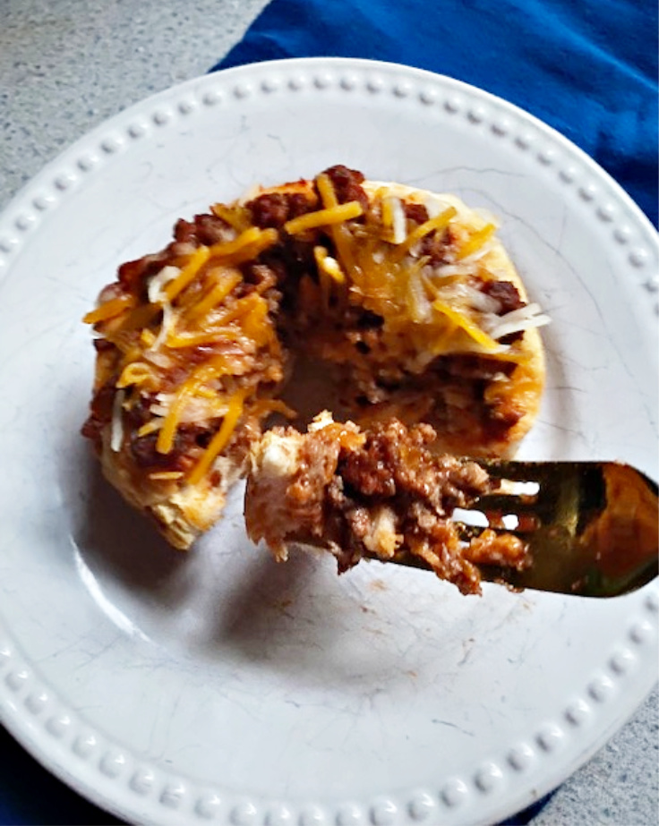 baked sloppy joe on plate with fork