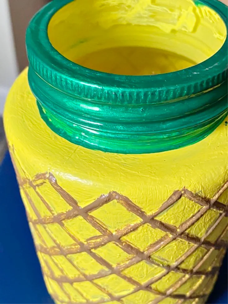 close up of pineapple jar