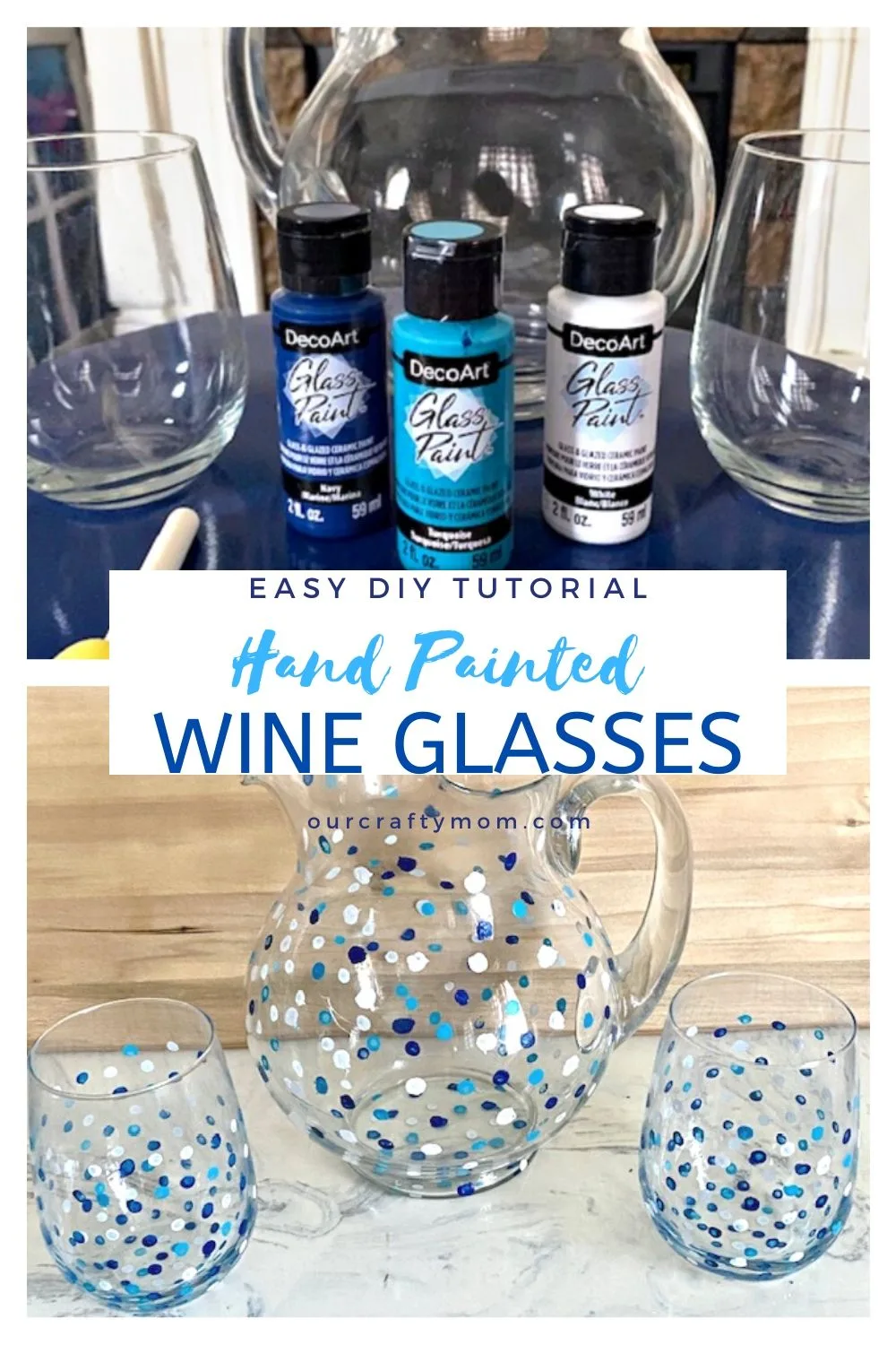 hand painted wine glasses