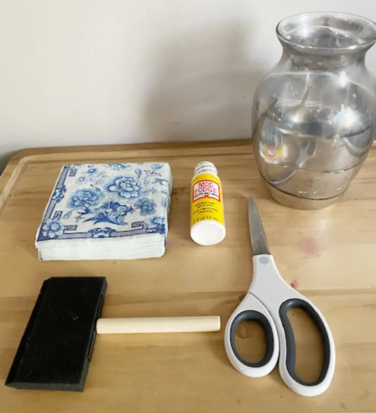 supplies for diy chinoiserie vase