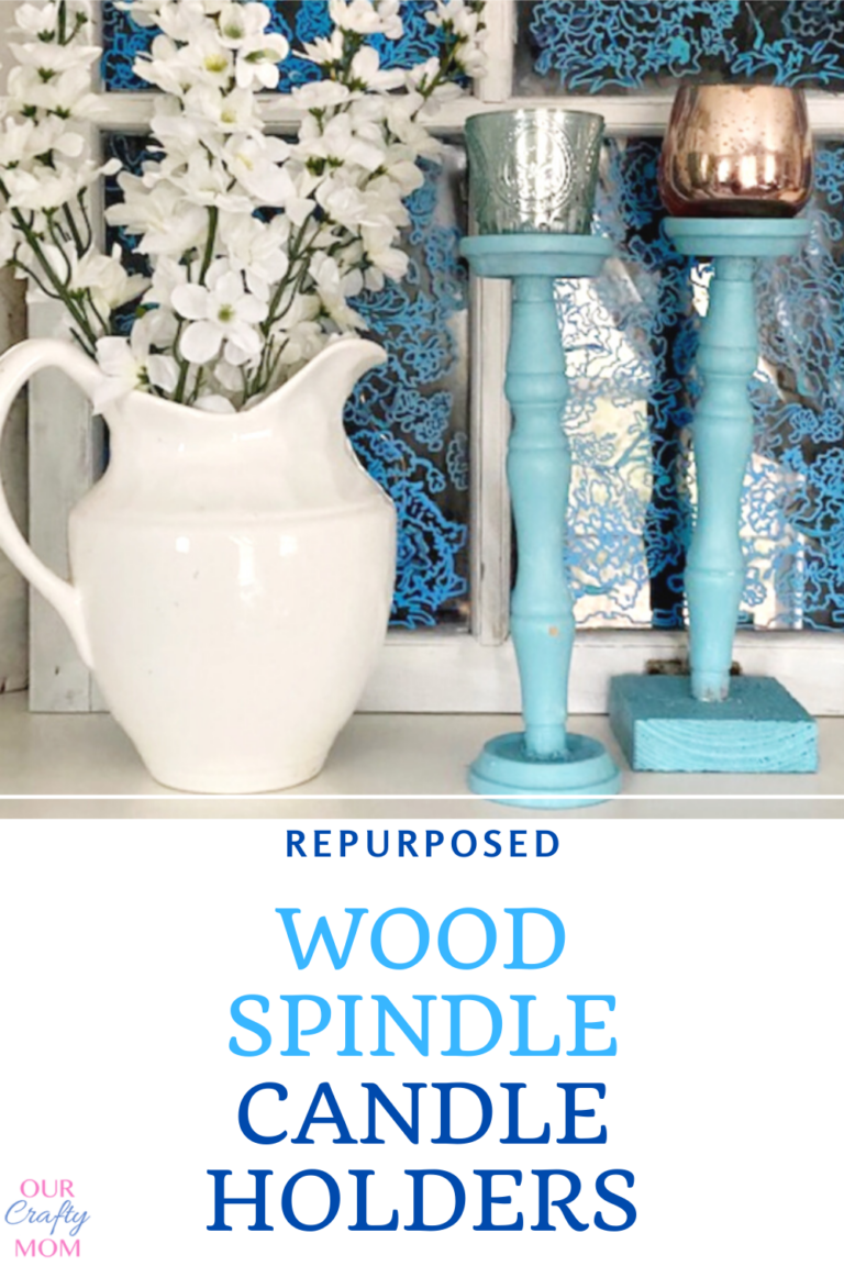 How To Make Pretty Farmhouse Wood Spindle Candle Holders