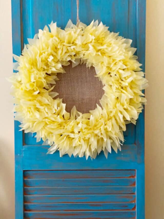 Easy Dollar Store Plastic Tablecloth Sunflower Wreath Our Crafty Mom