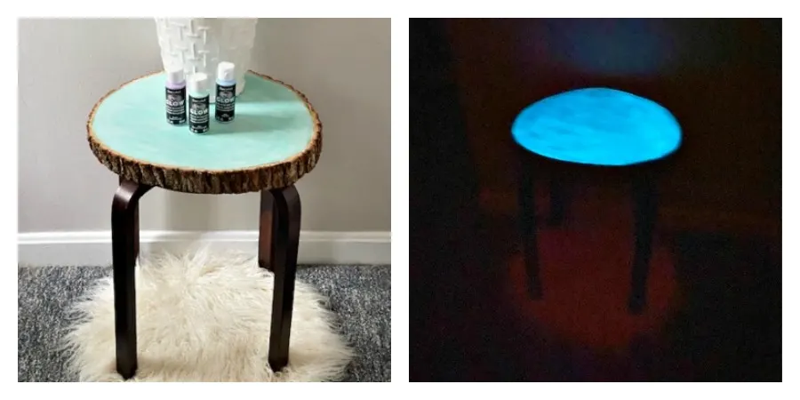 glow table in light and dark