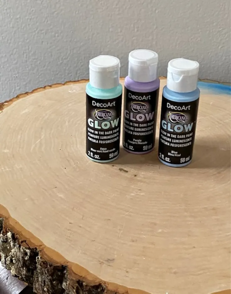supplies for wood slice glow table