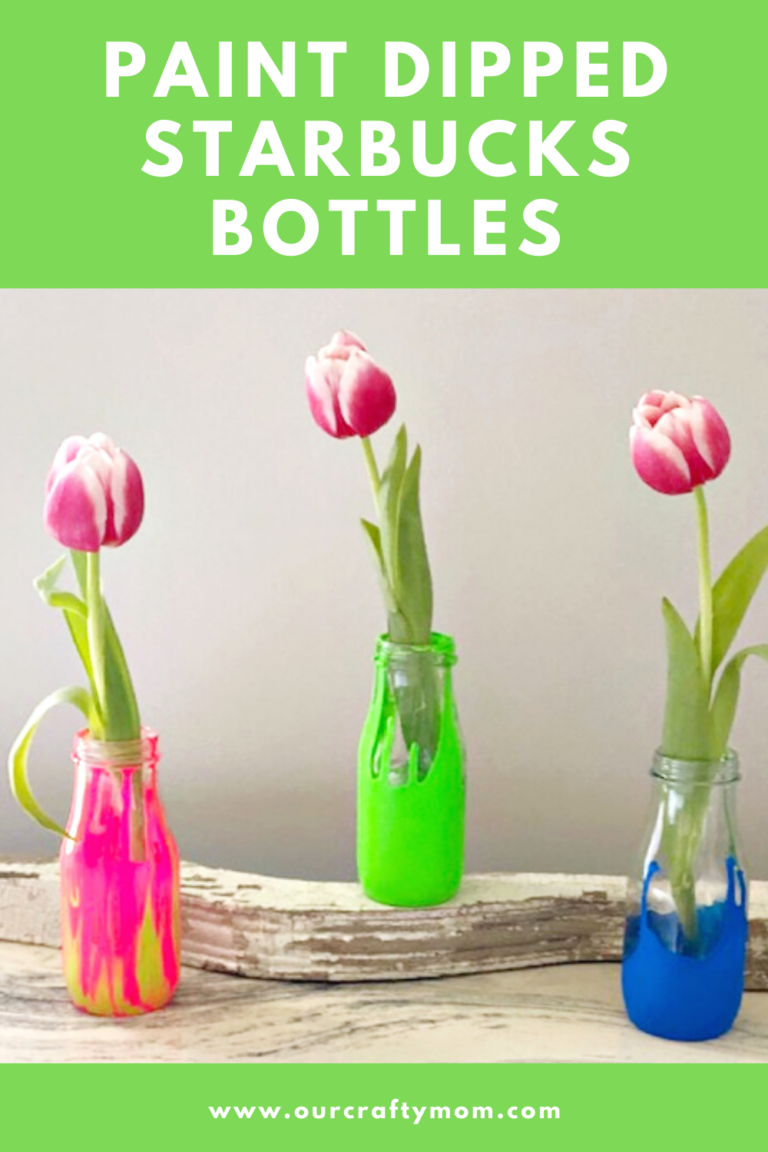 How To Paint Dip Starbucks Bottles With Fun Neon Paint