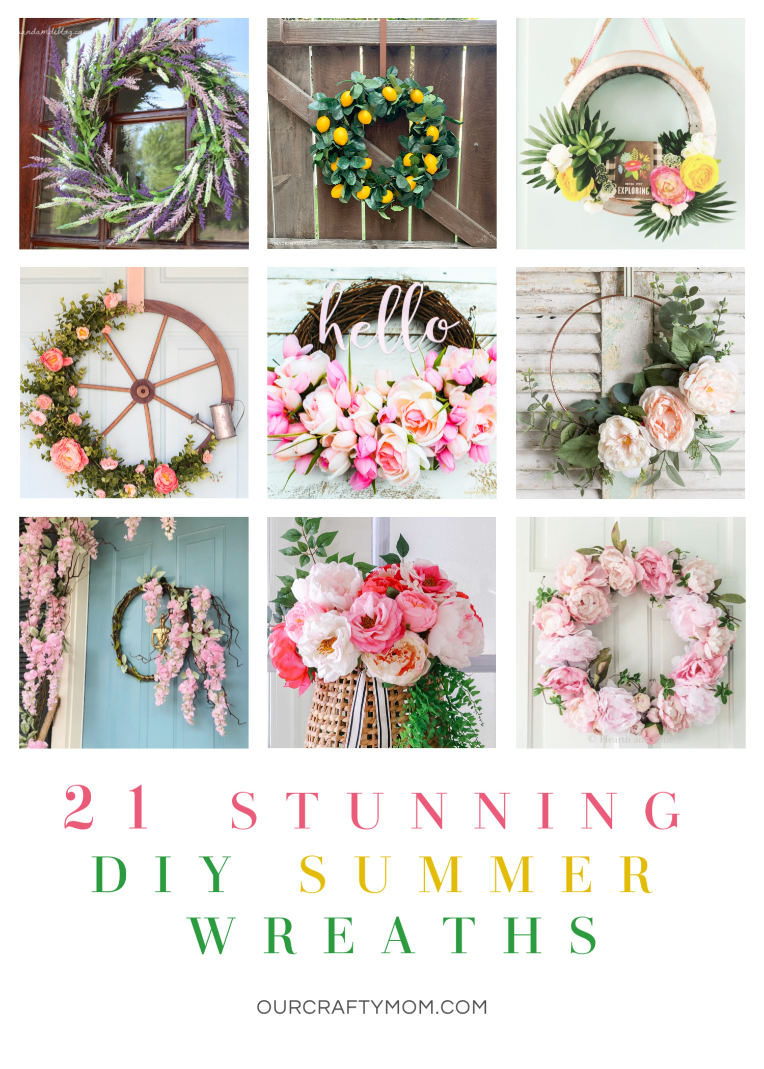 21 DIY Summer Wreaths