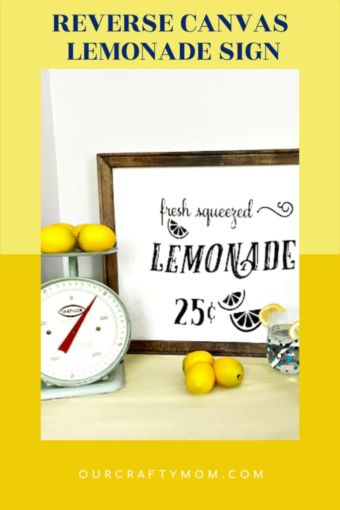 reverse canvas lemonade sign 