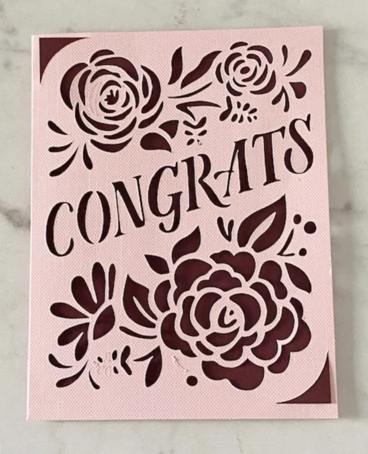 floral card with joy
