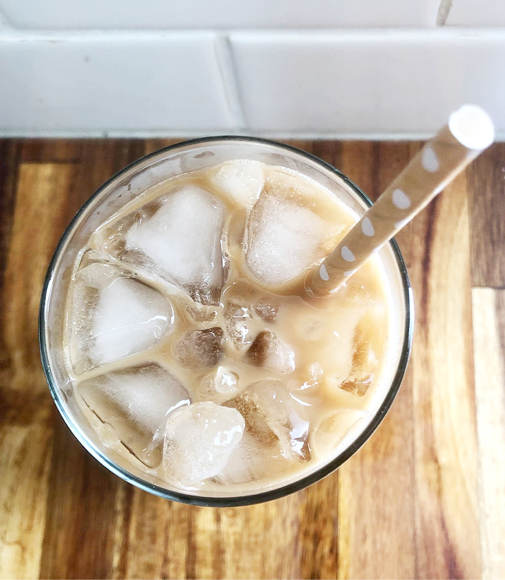 iced coffee with straw