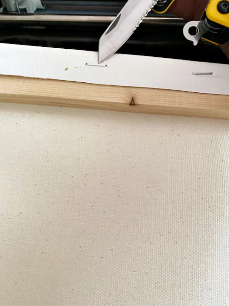 removing nails from canvas