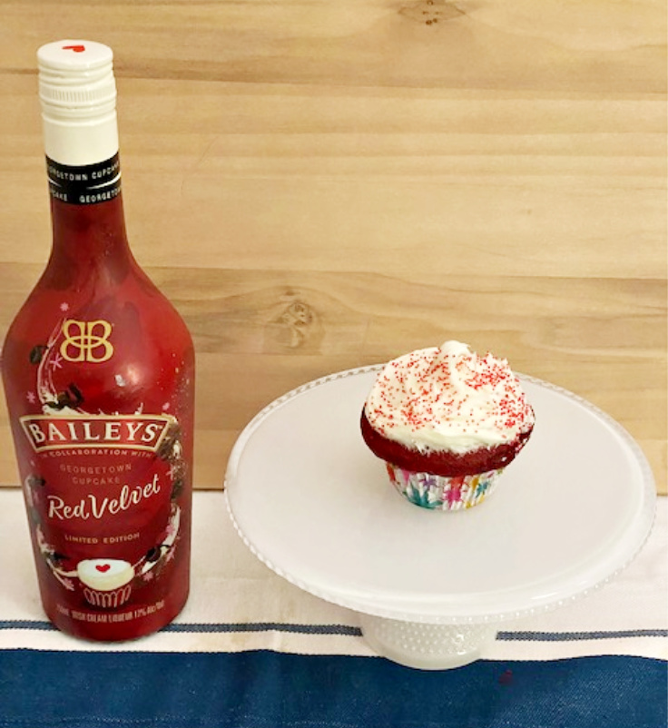 Baileys Red Velvet Irish Liqueur With Cupcake