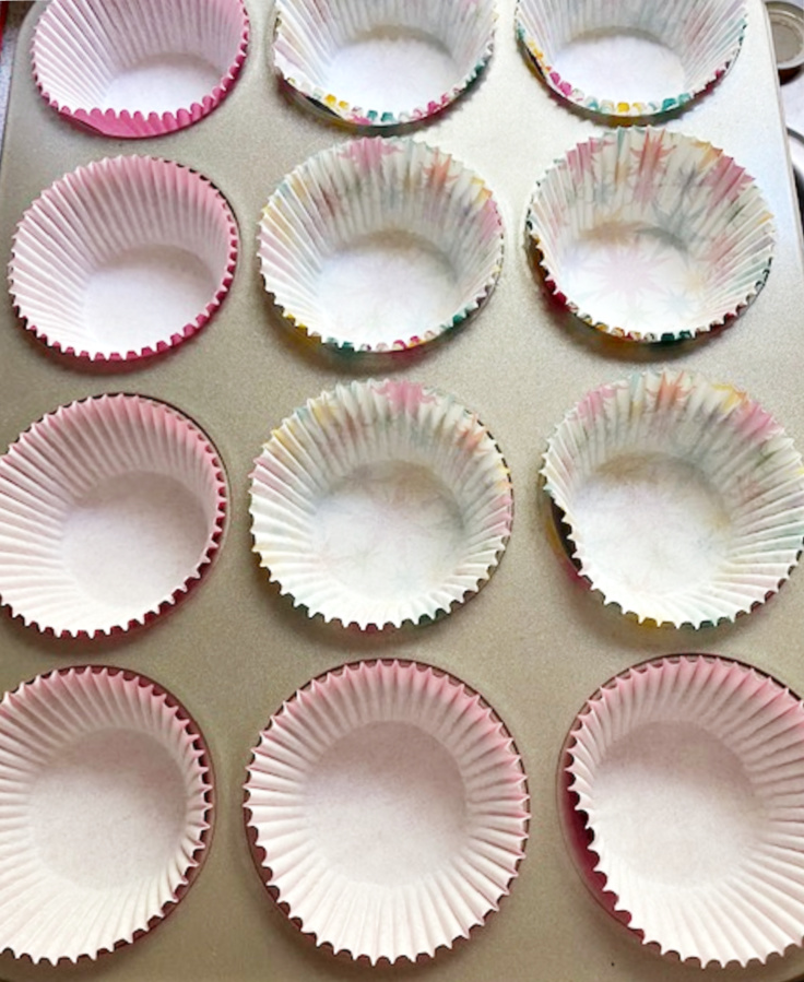 cupcake liners in pan