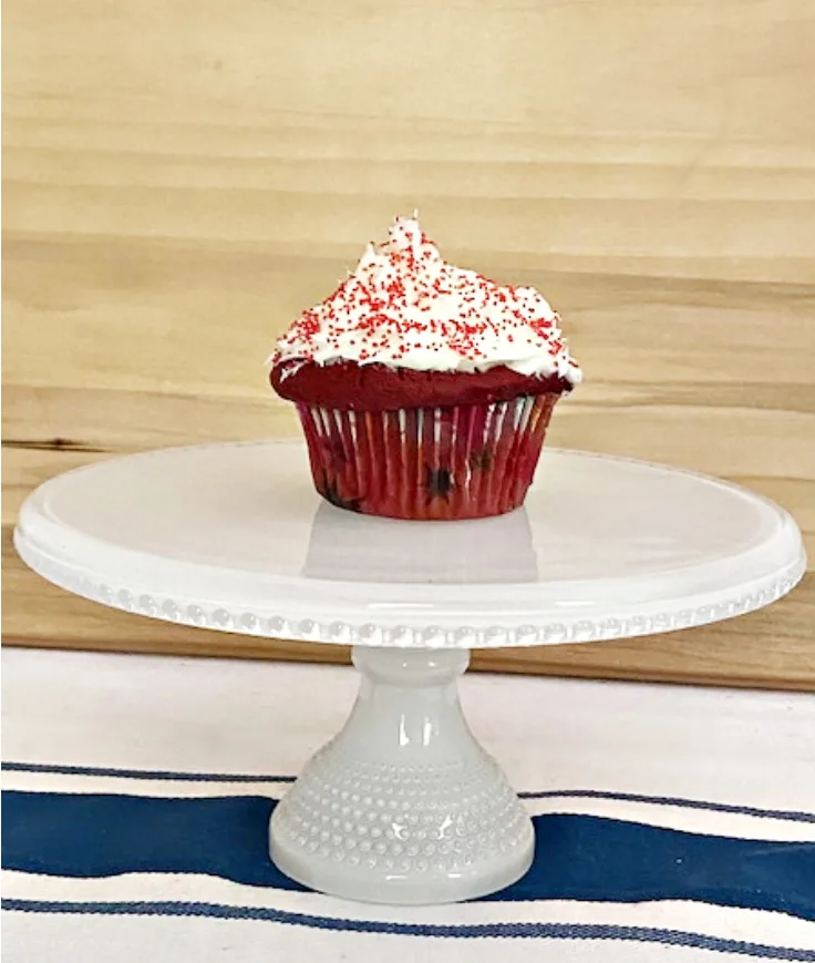 frosted red velvet cupcake with baileys