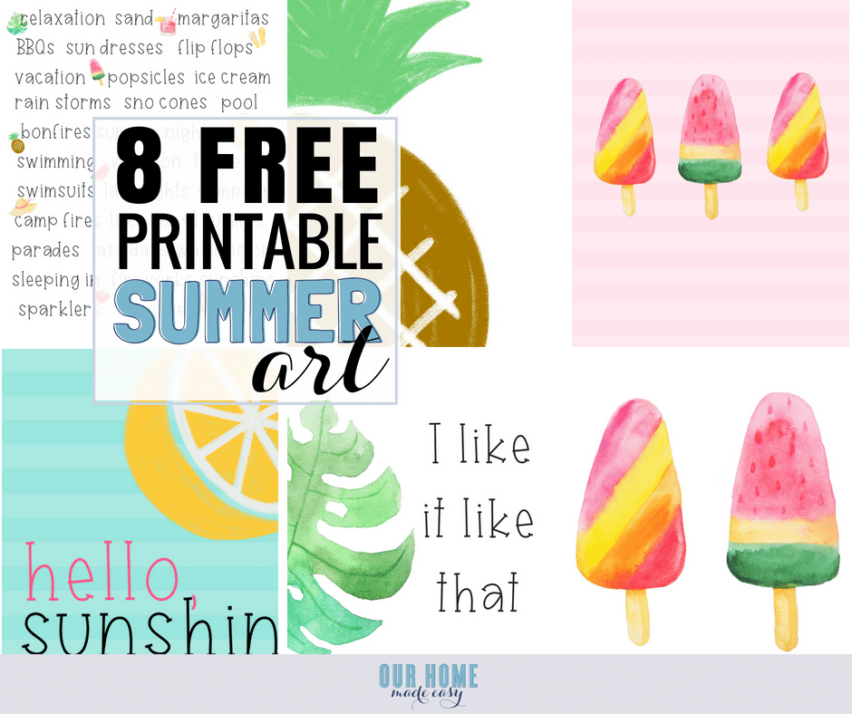 Easily Decorate Your Home For Summer With Free Summer Printables