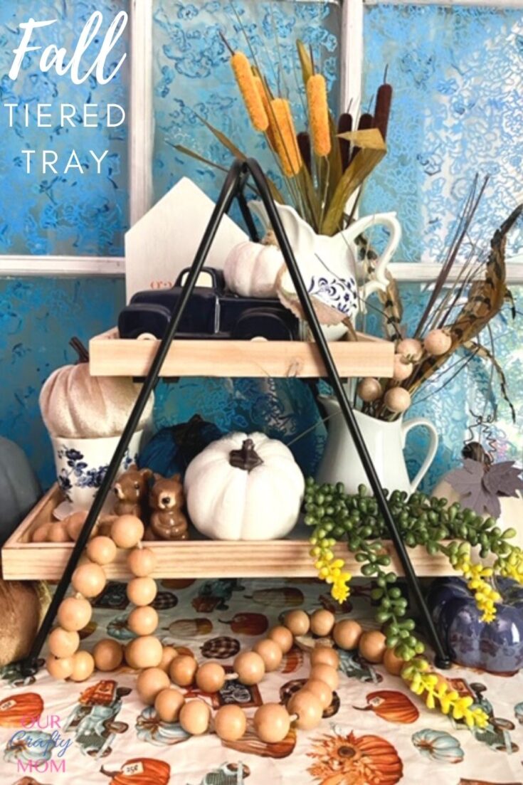 How to Decorate A Beautiful Farmhouse Tiered Tray For Fall