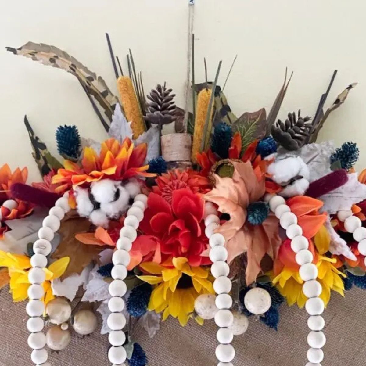 fall pumpkin door hanger with dollar tree supplies