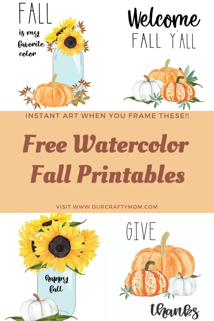 Free Watercolor Fall Printables