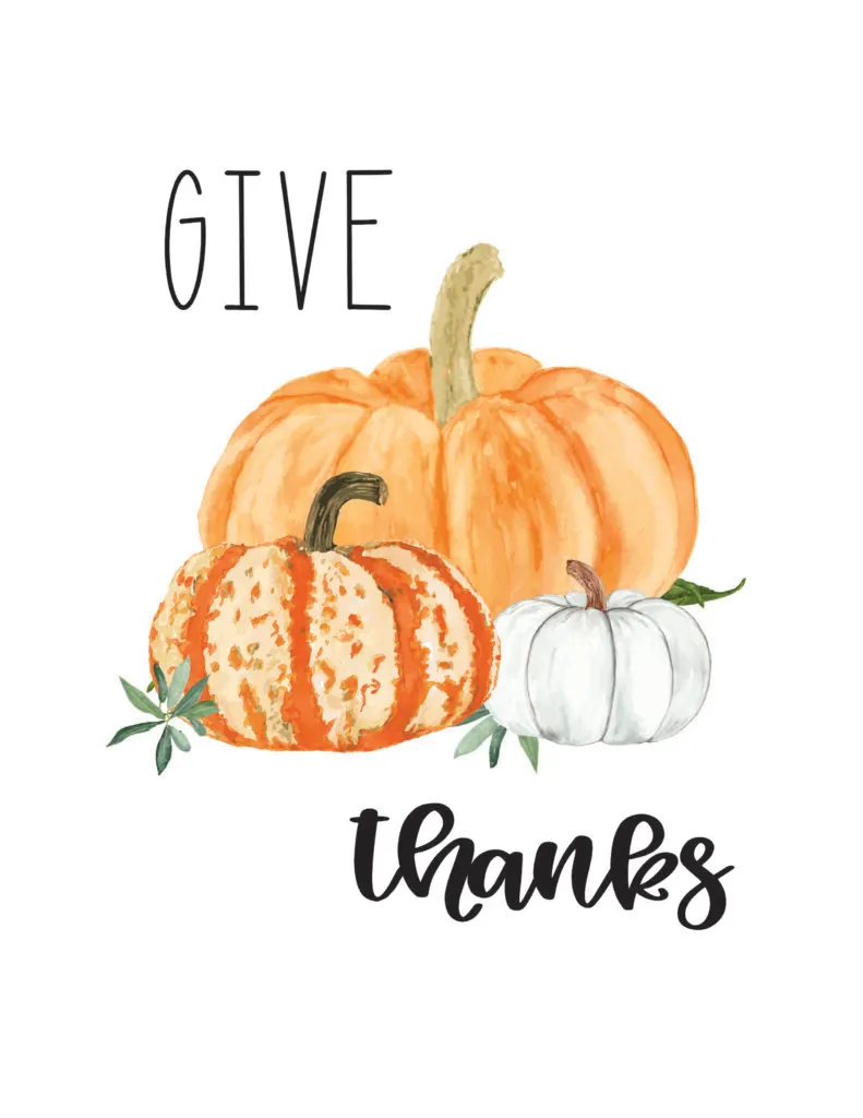 give thanks free fall watercolor printable