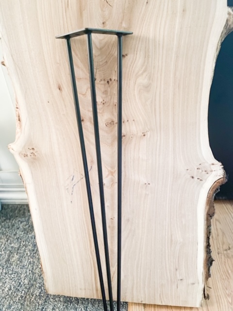 wood slab and hairpin legs