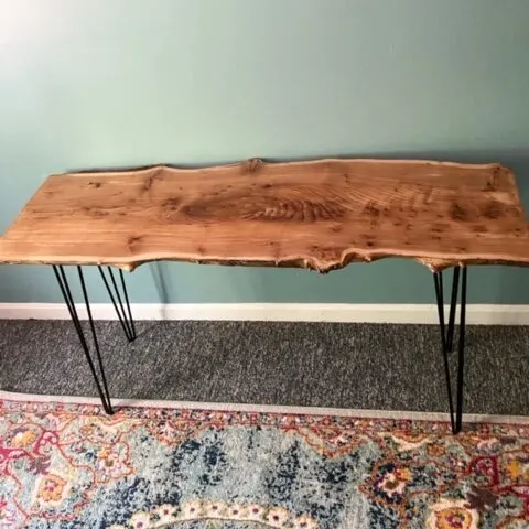 live edge wood slab desk
