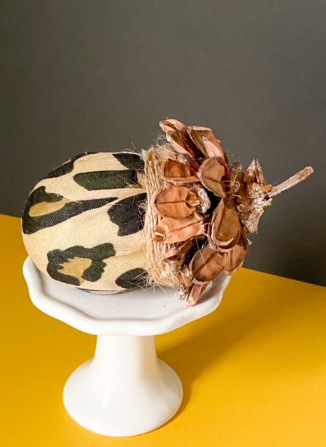 leopard fabric acorn for fall
