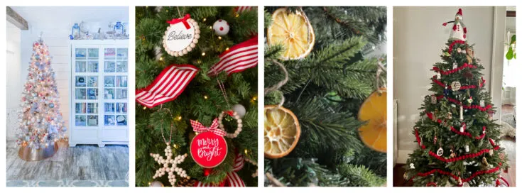 Christmas tree collage of four