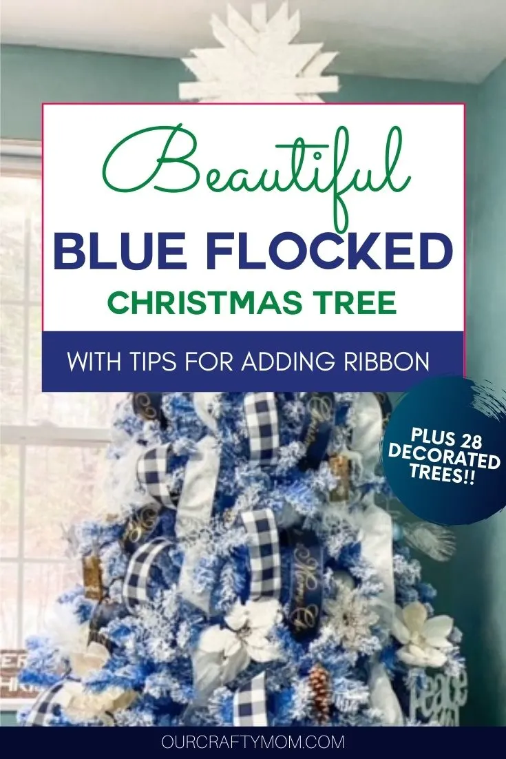 blue flocked Christmas tree