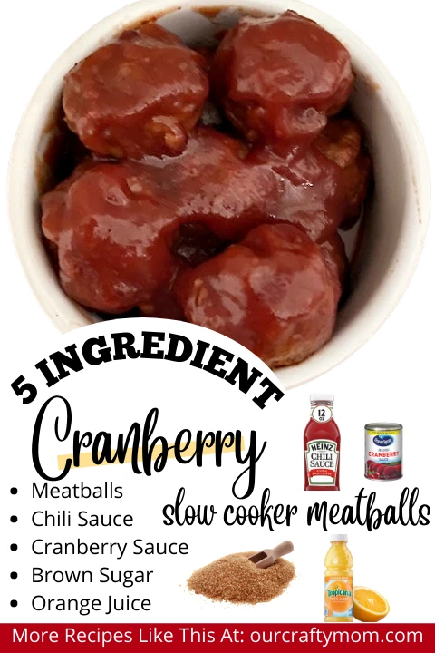 slow cooker cranberry meatballs pin