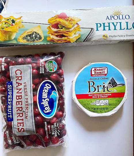 ingredients for cranberry brie bites